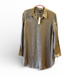 Chico’s Metallic Shimmer Top Blouse Black Label 3 NWT